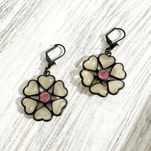 Heart Petal Flower Drop Earrings - Betsey Johnson